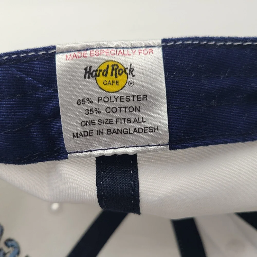 Hard Rock Cafe Hat Strapback (Fits Small) White Blue Dallas Est 1971 Casual‎ Men